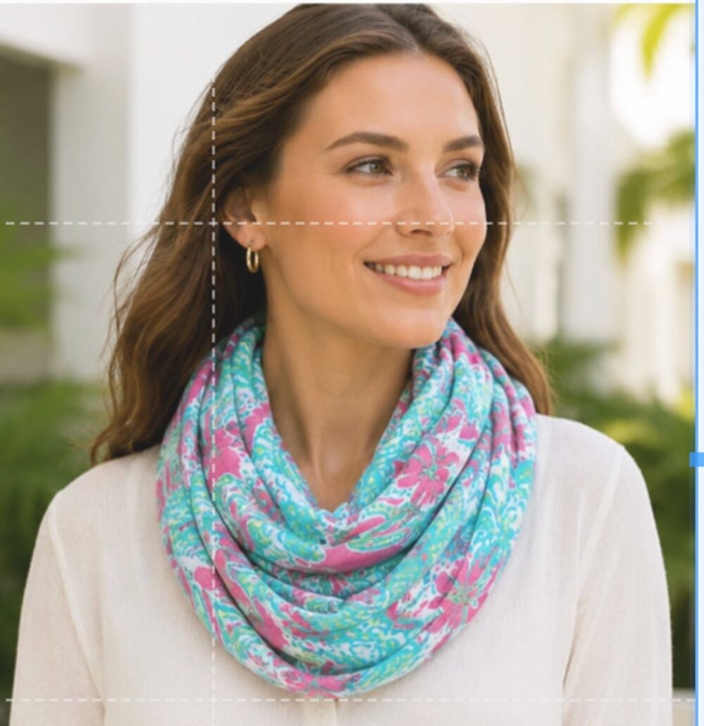 Lilly Pulitzer Pink & Aqua Tropical Infinity Scarf
